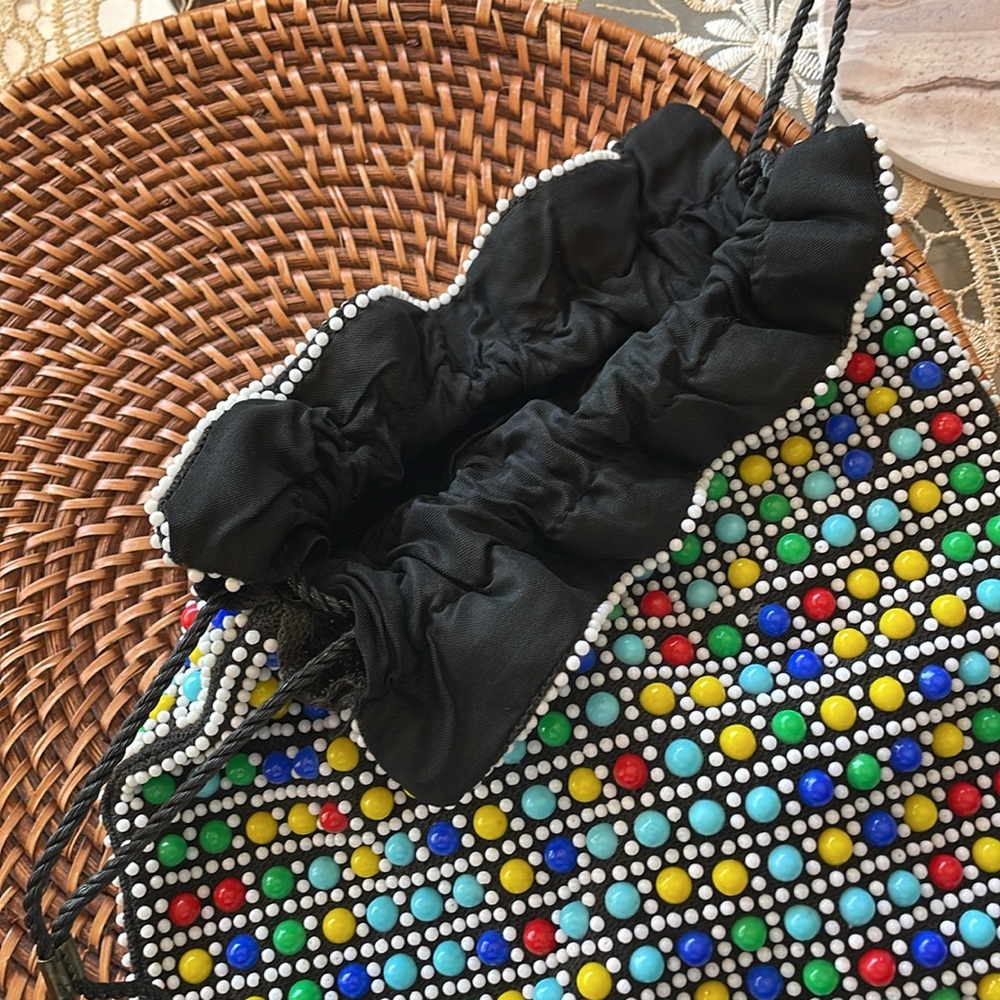 Multicolor Beaded Drawstring Bag - image 4